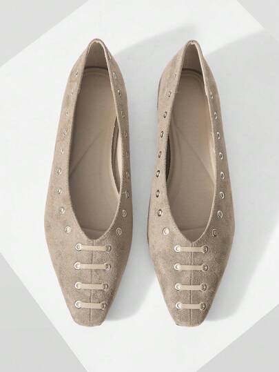 Mnmlis 女士前系带平底休闲鞋