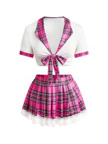 Fantasy Costume Bộ đồ lót nhập vai 3 món (Áo ngực không gọng, quần lọt khe, váy ngắn) - Nhiều màu - Xem 6