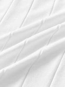 Officeau Men's Spring/Summer Crew Neck Short Sleeve Ribbed Knit Top, Retro Gentleman Style, Casual And Versatile Everyday Knit Top, Designer Men's Knit Shirt - White - View 5