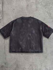 AXEPEAK 男士圆领十字架天使印花休闲时尚日常短袖T恤 - 彩色 - 查看 4