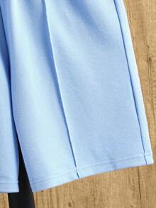 SHEIN Set 2 piese tricou polo cu mânecă scurtă și pantaloni scurți pentru preadolescenti - Bleu - Vizualizare 6