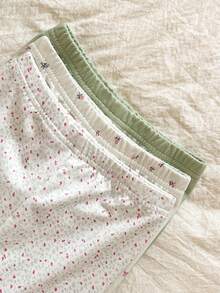 Vintaside Kids 2025春秋季女婴6件套服装，可爱蝴蝶结领花卉装饰圆领长袖上衣和印花休闲裤，3套百搭套装 - 綠色 - 查看 8