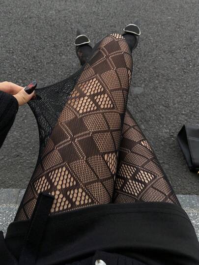 DAZY Women's Sexy Hollow Out Fishnet Sheer Tights