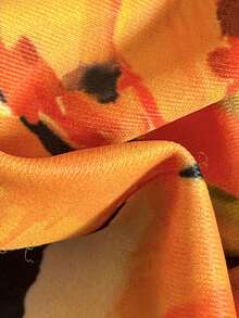 Swim Mod Women's Cream Yellow & Pink Floral Crochet Shell Trim Micro Bikini Set, Spring/Summer - Multicolor - View 5