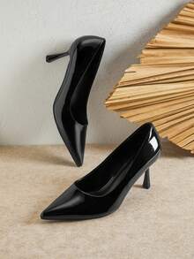 SHUZIA Women Classic Elegant Pointy Toe Stiletto Pumps - Black - View 3