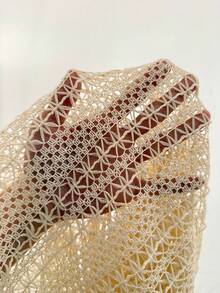 Elaquor 大码女式镂空罩衫套装，度假装 - 杏色 - 查看 7