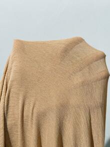 Boho Mama Pantalon ample à jambes larges, style décontracté de vacances pour femmes enceintes, avec garniture de pompons de couleur unie - Kaki - Voir 4