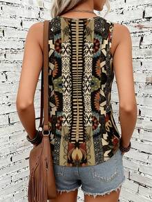 EMERY ROSE Camiseta de tirantes minimalista y de moda con estampado digital, regalo para amigos - Multicolor - Ver 2