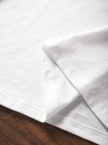 INAWLY Women's Casual Leopard Print Round Neck Short Sleeve T-Shirt, Summer - White - View 4