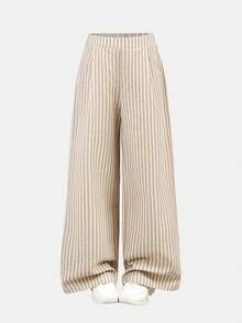 Firerie Kids 2pcs Tween Girls Casual Outfit - Vest Top + Loose Pants Set, Fashionable, Versatile, Suitable For Party, Outing, Photoshoot With Sisters, Park, Camping, Vacation, Daily Wear - Khaki - View 10