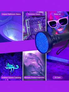Ultraviolet Blacklight Flashlight, High Power LED Handheld UV Flashlight, Upgraded High Brightness Blacklight Detector, Can Be Used To Detect Dog Urine, Scorpions And Bed Bugs - violet light - View 6