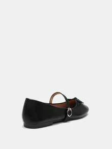 Bholvia Women's Fashion Square Toe Slip-On Black Bow Tie Shoes, Elegant Office Versatile Flats, Outdoor High-End Casual Mary Jane Shoes For Spring/Summer, Suitable For Dresses, Dates, Parties, Banquets Spring Shoes Summer Shoes - Black - View 9