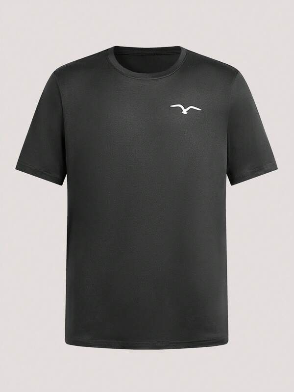 Driftmere 男士夏季海鸥印花圆领短袖休闲T恤