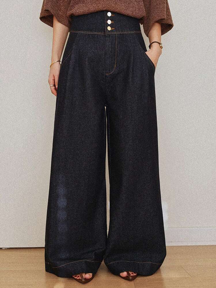 Women's High Waist Loose Design Jeans