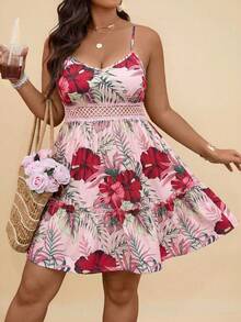 Travachic Plus Size Tropical Print Sleeveless Casual Dress - Multicolor - View 4