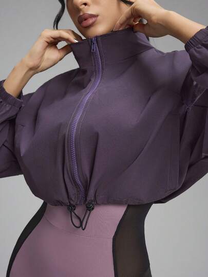 Innovista Women's Solid Color Zipper Casual Versatile Daily Wear Long Sleeve Sports Jacket