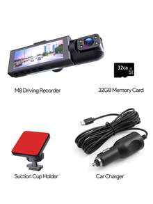 Camera hành trình 4K trước và sau, camera hành trình 3 kênh Full HD, tặng kèm thẻ nhớ 32GB, tích hợp WiFi, GPS, cảm biến va chạm, tầm nhìn ban đêm, HDR, IPS, chế độ đỗ xe 24 giờ. - A - Xem 6