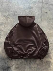 EASEVO Áo hoodie nam cỡ lớn kiểu dáng thường ngày phối nhiều mảnh vải. - màu nâu - Xem 2