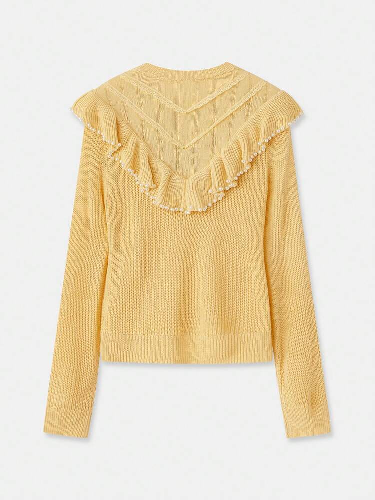 Butter Yellow Knitted Top With Fringe Elegant Party Top Spring Summer Going Out Top Office New Year Party