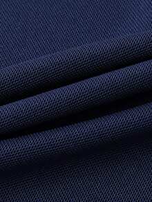 SHEIN Young Boy Summer Casual Sports Daily Commute Embroidered Short Sleeve Polo Shirt - Navy Blue - View 7