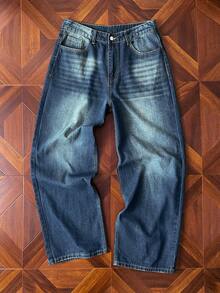 StoneGrade Vaqueros holgados con lavado casual y ajuste suelto para hombre - Azul - Ver 1