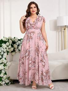 Reflora 夏季大码优雅印花连衣裙 - 彩色 - 查看 6