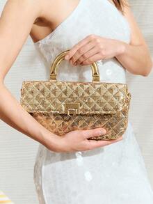 SHECARRY Women's Fashionable Elegant Party Sequin Handbag Shoulder Bag - Gold - View 2