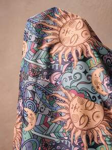 ROMWE PETITE Vacation Style Starry Sky Beach Skirt For Women - Multicolor - View 10