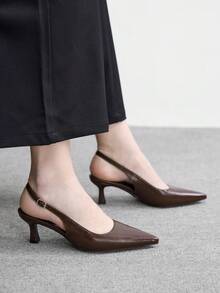 CUCCOO BIZCHIC Fashion Pointed Toe Slingback With High Heels Women's Shoes Spring Shoes - dark brown - View 5