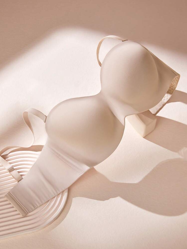 플러스 누드 드림 커브 서포트 + 모카 스트랩리스 언라인드 노쇼 브리지 컴포트 란제리 아우터웨어 브라 여성 베이직 하프 미니마이저 웨딩 브라