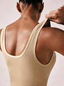 1 件女士无缝瘦腰塑身内衣，白色 - 杏色 - 查看 3