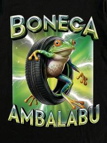 Manfinity EMRG 男士趣味休闲短袖T恤 - 黑色 - 查看 3