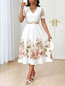 SHEIN Lady 白色连衣裙 女士假日连衣裙 女士度假连衣裙 - 白色 - 查看 4