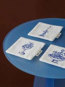 Joivida 10cm Posavasos de Poliéster (Diseños de Enredadera/Uva/Lazo/Vela) - Elegantes manteles para bebidas de mesa para el hogar/cocina/oficina, un regalo pensativo para amigos y familiares, posavasos decorativos para bebidas - Montaña rusa - Ver 2