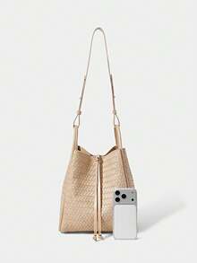 SHECARRY Women's Fashionable Versatile Shoulder Bag, Suitable For Daily Commute, Travel, Shopping, And Strolling - Apricot - View 4