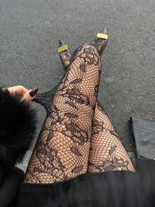 DAZY Women's Lace Sheer Skinny Leggings, Sexy & Fashionable - Black - View 7