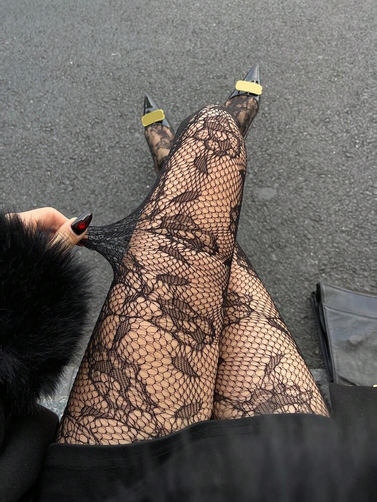 Women's Lace Sheer Skinny Leggings, Sexy & Fashionable Y2k