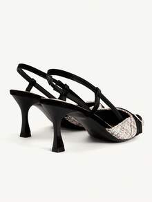 CUCCOO CHICEST Women's Fashionable Elegant Commuting Plaid Buckle Pointed Toe Pumps - Apricot - View 4