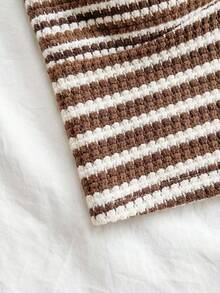 Soleia 女士条纹印花抹胸上衣 - 咖啡棕 - 查看 4