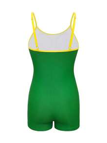Swim SPRTY Women's New Arrival Green One-Piece Swimsuit, Fashionable Sports Style Backless Slimming Beach Holiday One-Piece Swimwear - Green - View 8