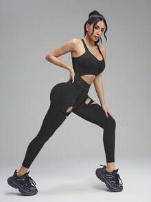 Innovista Women's Fashion Sportswear, Yoga, Dance, Equestrian Outfits - Black - View 5