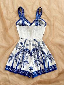 Soleia 女士夏季度假椰树印花镂空连体裤 - 彩色 - 查看 2