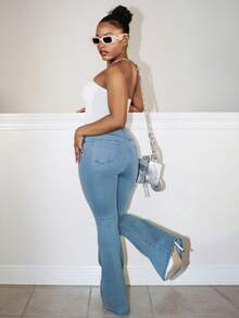 Steph T 不对称下摆露肩上衣，女士休闲不对称，褶皱露肩修身白色纯色女士上衣，春夏，休闲日常穿着 - 白色 - 查看 6