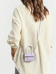 SHECARRY Mini Top Handle Satchel Bag - Mauve Purple - View 7