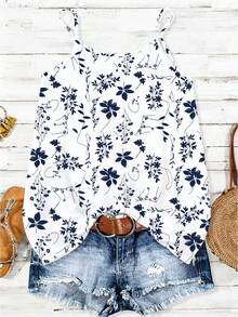 EMERY ROSE Top casual de mujer con estampado floral, cómodo de llevar en verano - Multicolor - Ver 2