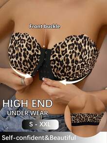 1 pieza Sujetador bandeau inalámbrico de apertura frontal para mujeres - Multicolor - Ver 3