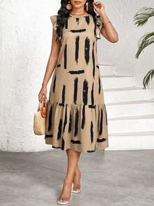 SHEIN Lady Holiday Dresses For Women Vacation Dress - Coffee Brown - View 3