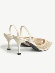 CUCCOO CHICEST Women's Fashionable Elegant Hollow-Out Pointed Toe Pumps, Summer - Apricot - View 4