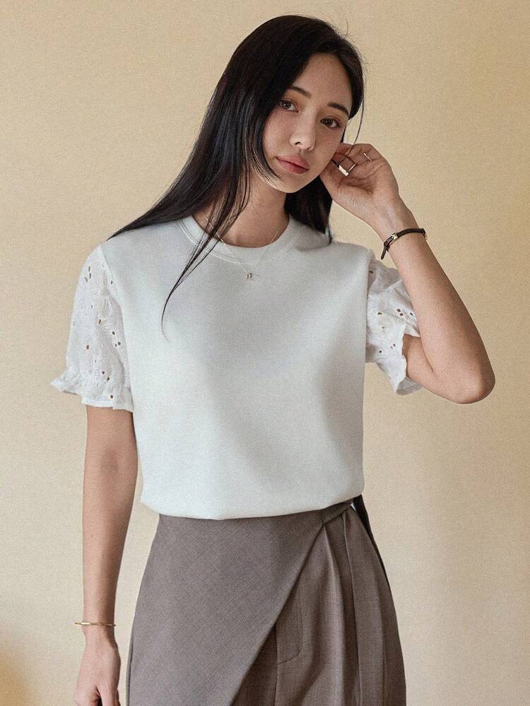 Women's Round Neck Casual Versatile Daily Wear Short Sleeve T-Shirt Summer