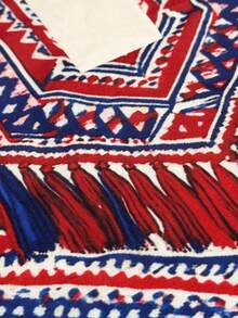 Voyazaga Chemise pour femmes grande taille, mode printemps/été décontractée, style resort, manches courtes, imprimé plumes, ouverture partielle devant, vêtements de plage pour femmes grande taille - Multicolore - Voir 5